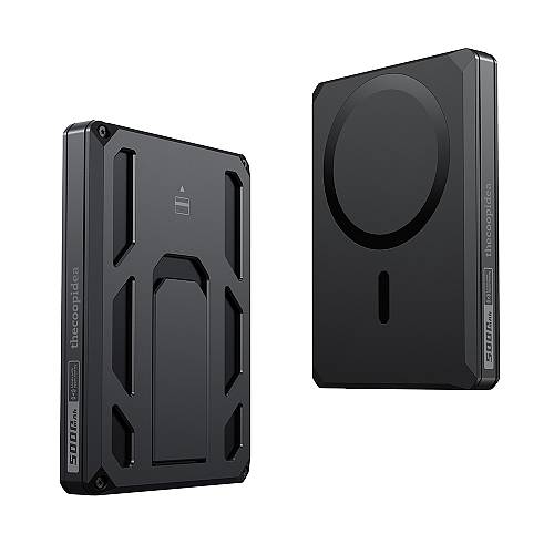 Veger X5 - 6-IN-1 | Wireless Powerbank | 5000mAh Fast Charging | Magnetic Wallet | Apple-certified Find My | 0-90° Adjustable Stand | Iconic Style