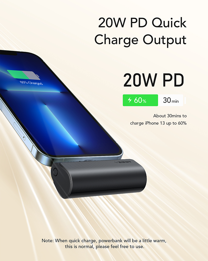 Veger V0556P Power Bank 5000mAh 20W Power Delivery Μαύρο