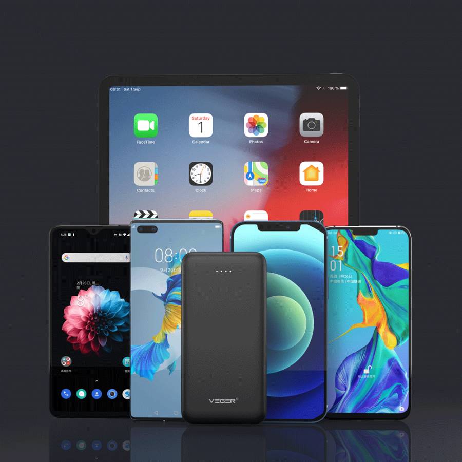 Veger A10 Power Bank 10000mAh με 2 Θύρες USB-A Μαύρο