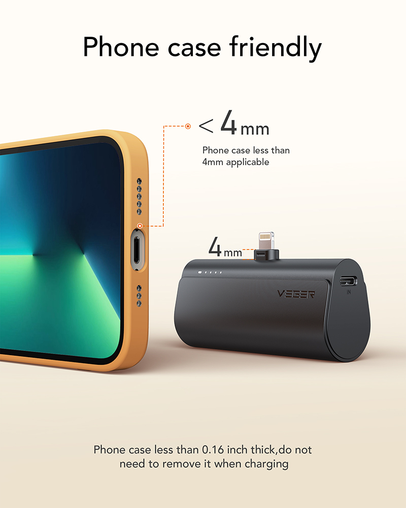 Veger V0556P Power Bank 5000mAh 20W Power Delivery Μαύρο