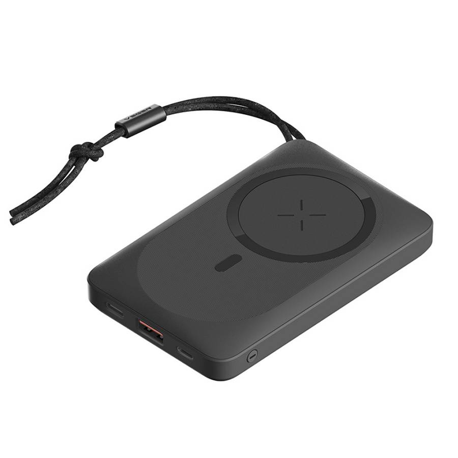 Veger W1151 MagOn Magnetic Wireless MagSafe Power Bank 10000mAh 15W με Θύρα USB-A και Θύρα USB-C Power Delivery / Quick Charge 3.0 Μαύρο