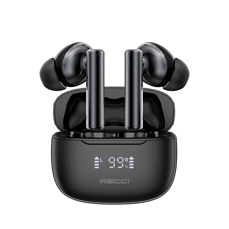 Recci REP-W77 Warrior TWS In-ear Bluetooth Handsfree Earphones with Charging Case Black