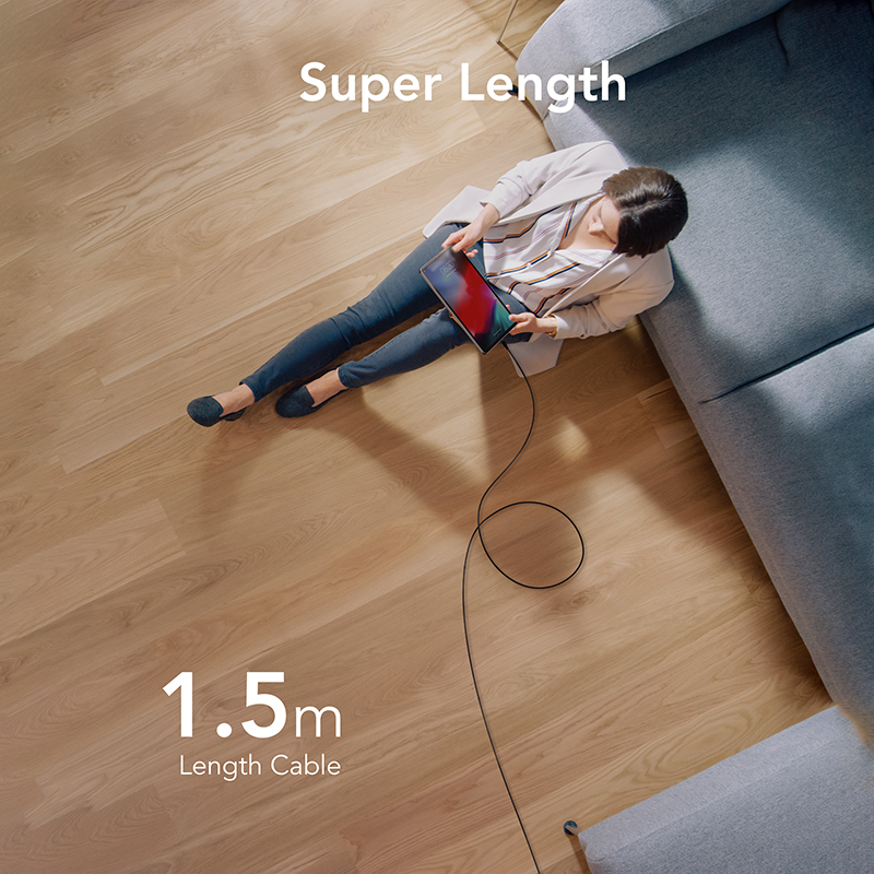 Veger CC02 - Braided USB 2.0 100W Cable USB-C male - USB-C male Μαύρο 1.5m