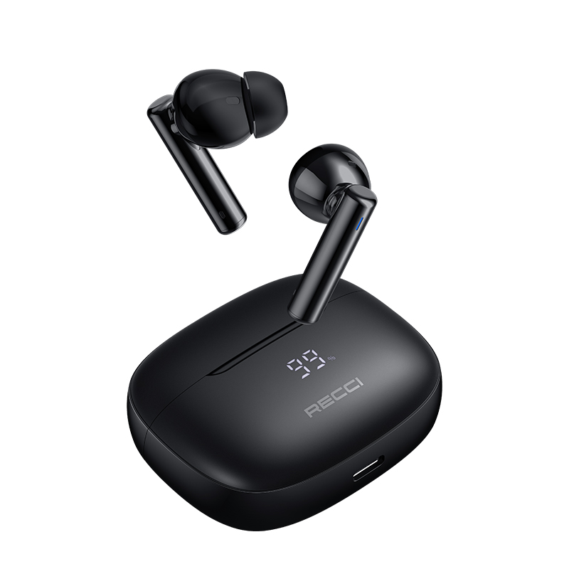 Recci REP-W77 Warrior TWS In-ear Bluetooth Handsfree Earphones with Charging Case Black