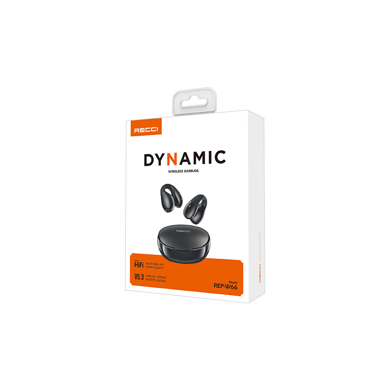 Recci REP-W66 Dynamic In-ear Bluetooth Handsfree Earphones with Charging Case Black