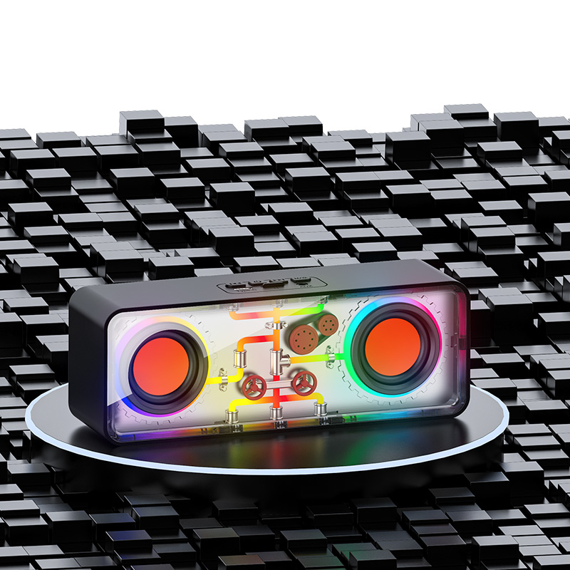 Recci RSK-W38 Space Station - Ασύρματο Φορητό Ηχείο Bluetooth με RGB Φωτισμό - Black