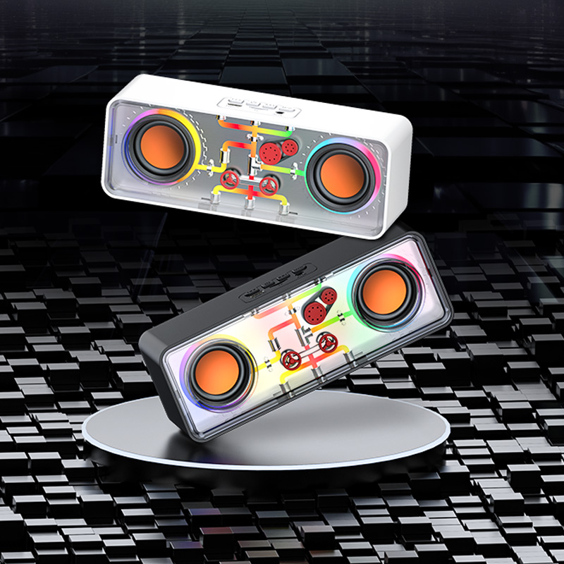 Recci RSK-W38 Space Station - Ασύρματο Φορητό Ηχείο Bluetooth με RGB Φωτισμό - Black