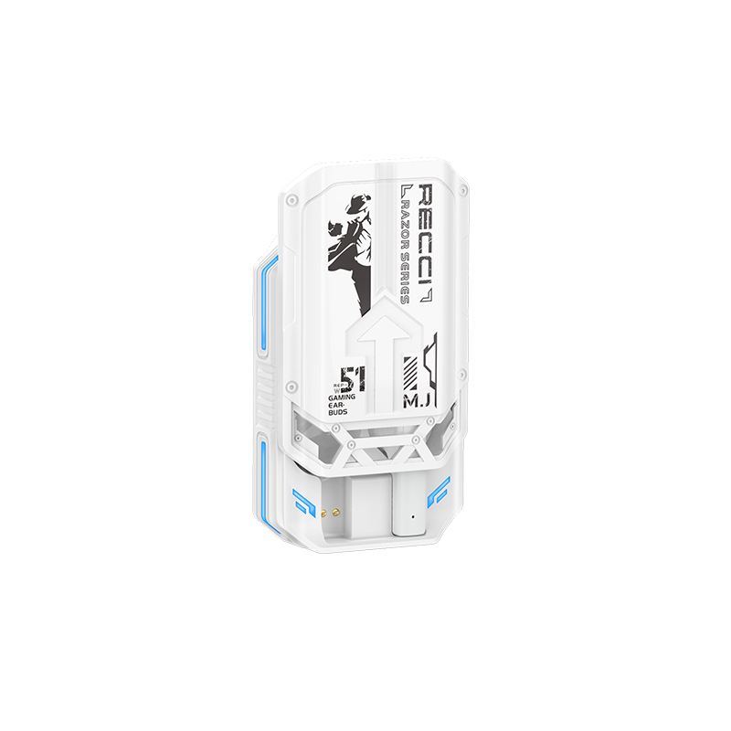 Recci REP-W51 Razor Earbud Bluetooth Handsfree Earphones with Charging Case White