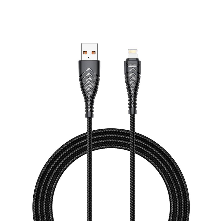 Veger V105 Braided USB to Lightning DATA Cable Μαύρο 1.2m