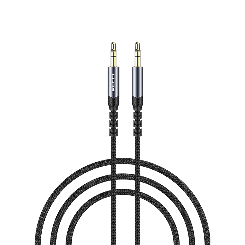 Recci RDS-A28 Καλώδιο 3.5mm male - 3.5mm male Μαύρο 1m