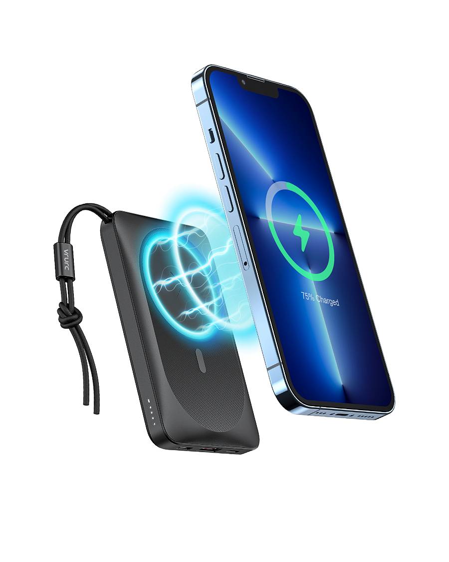 Veger W1151 MagOn Magnetic Wireless MagSafe Power Bank 10000mAh 15W με Θύρα USB-A και Θύρα USB-C Power Delivery / Quick Charge 3.0