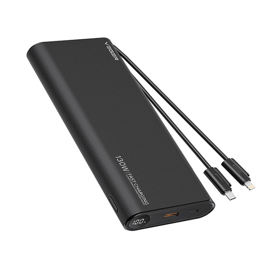 Veger TC130 Power Bank 25000mAh 130W με Θύρα USB-A και Θύρα USB-C Power Delivery Μαύρο