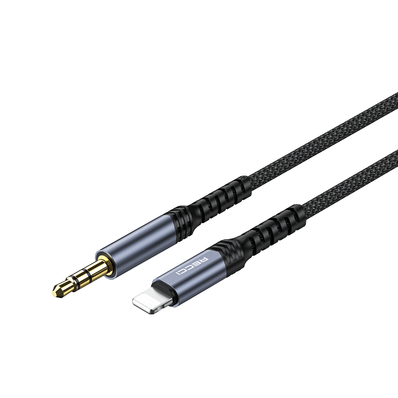 Recci RDS-A26 Aux Cable 3.5mm male Lightning 1m - Black