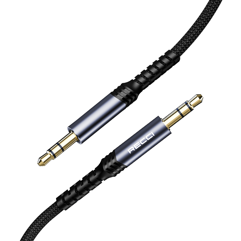 Recci RDS-A28 Καλώδιο 3.5mm male - 3.5mm male Μαύρο 1m