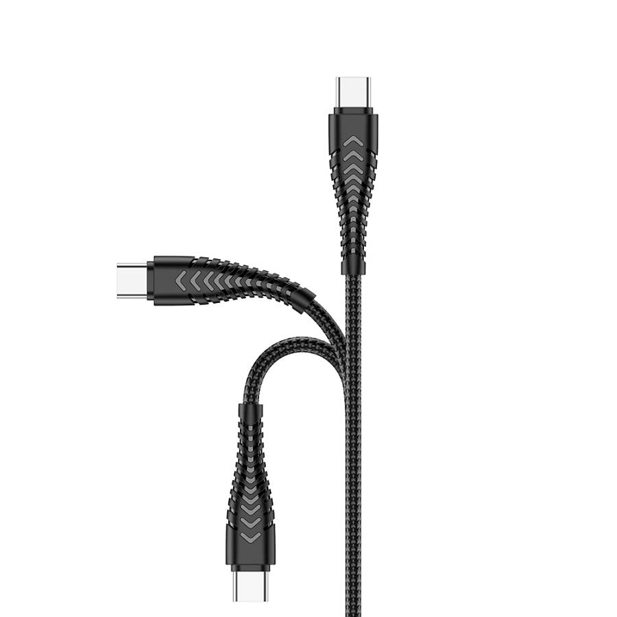 Veger V104 Braided USB 2.0 Cable USB-C male - USB-A male Μαύρο 1.2m