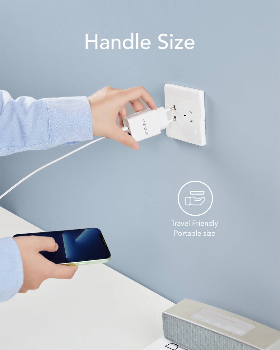 Veger VLS302U Φορτιστής Χωρίς Καλώδιο με Θύρα USB-A και Θύρα USB-C 30W Power Delivery / Quick Charge 3.0 Λευκός