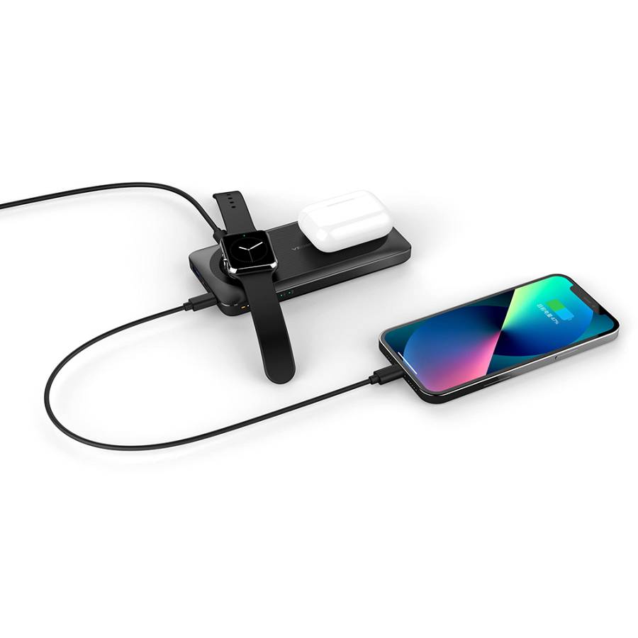Veger W1156 MagMulti Wireless MagSafe Power Bank 10000mAh 15W with USB-A Port and USB-C Port Black