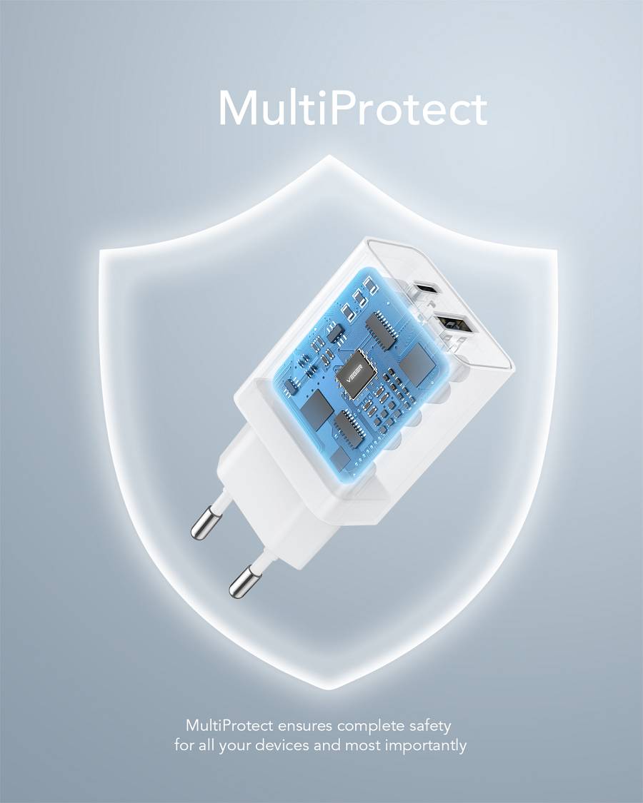 Veger VLS302U Φορτιστής Χωρίς Καλώδιο με Θύρα USB-A και Θύρα USB-C 30W Power Delivery / Quick Charge 3.0 Λευκός
