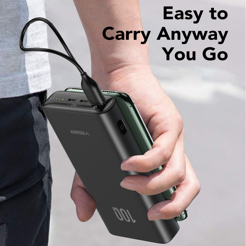 Veger T100 Power Bank 20000mAh 100W με Θύρα USB-A και 2 Θύρες USB-C Power Delivery Μαύρο