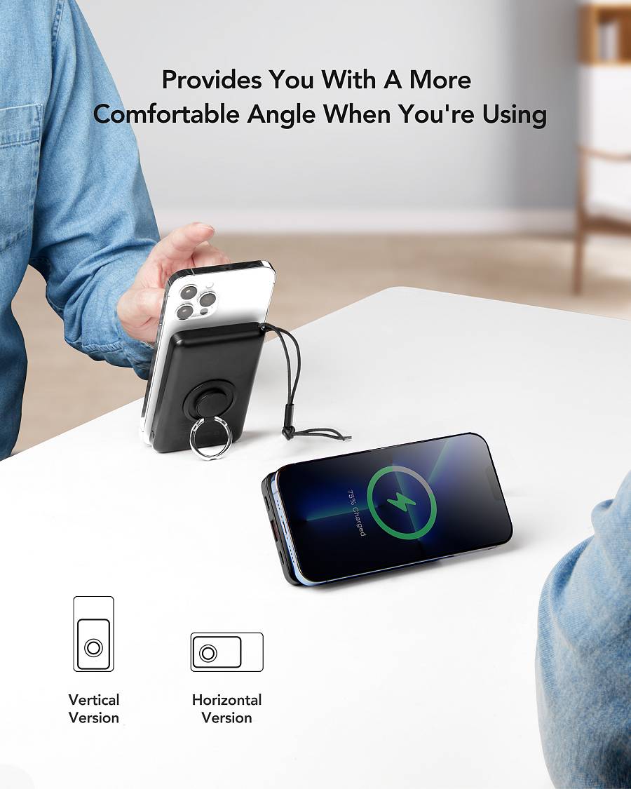 Veger W1151 MagOn Magnetic Wireless MagSafe Power Bank 10000mAh 15W με Θύρα USB-A και Θύρα USB-C Power Delivery / Quick Charge 3.0
