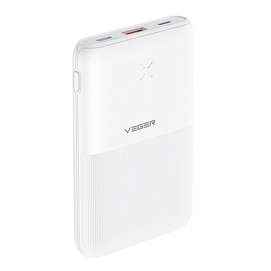 Veger S12 Power Bank 10000mAh 20W με Θύρα USB-A και Θύρα USB-C Power Delivery / Quick Charge 3.0 Λευκό