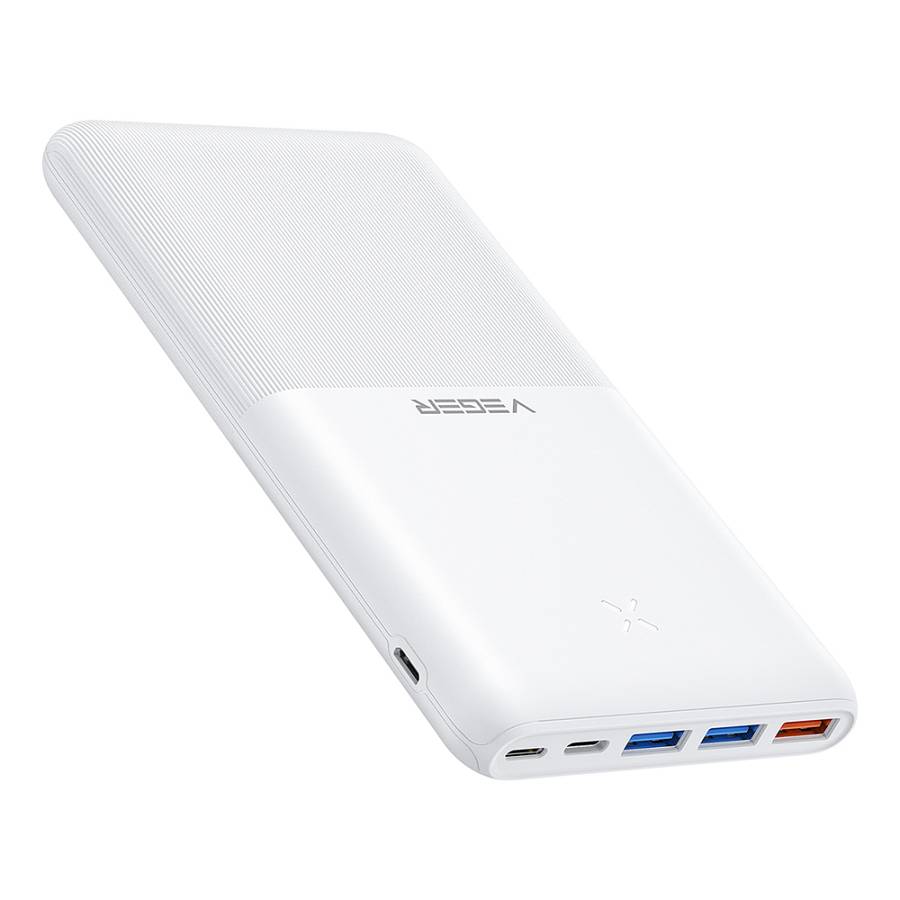 Veger S22 Power Bank 20000mAh 20W με 3 Θύρες USB-A και Θύρα USB-C Power Delivery / Quick Charge 3.0 Λευκό