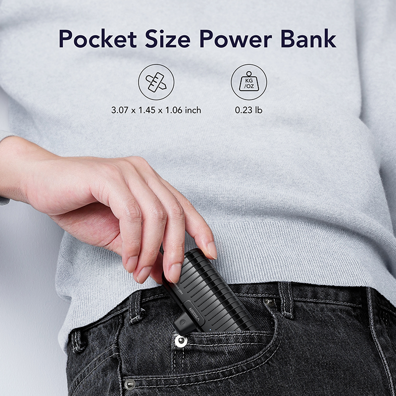 Veger W0558P Power Bank 5000mAh 20W με Θύρα USB-Lightning Fast Charging Μαύρο