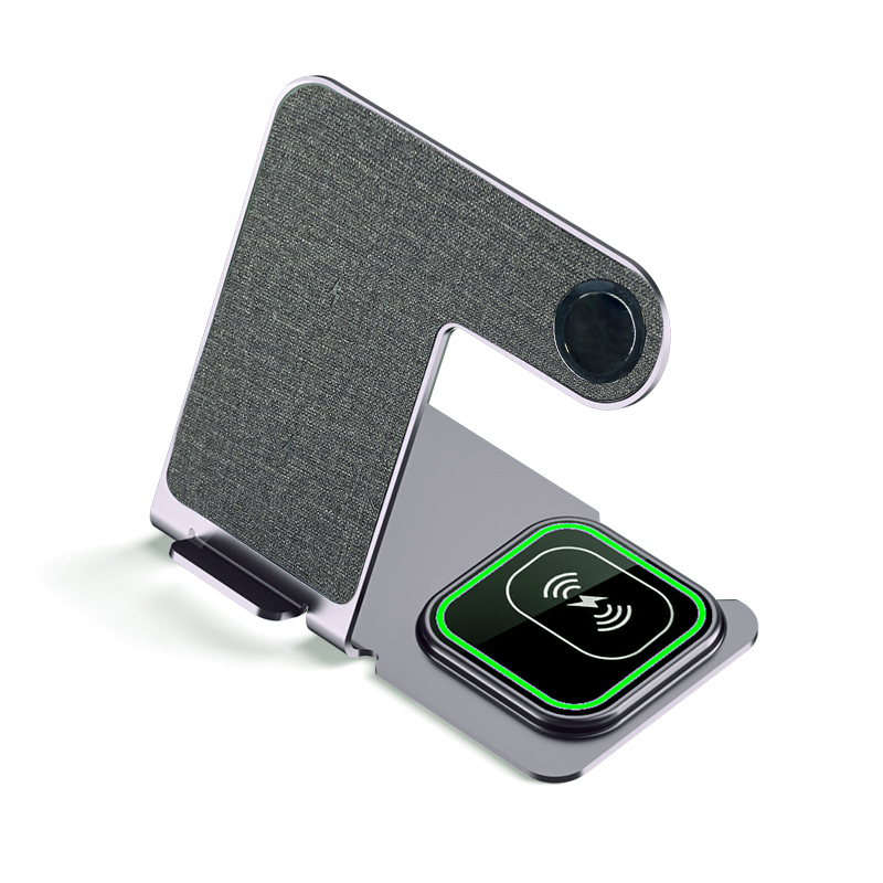 Veger Y9 3 in 1 Wireless Charging Station - Βάση Ασύρματης Φόρτισης Qi για Smartphone / Airpods / Apple Watch - Tarnish Grey
