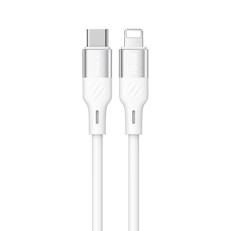 RECCI RS22CL - PD30W Fast Charging Excellence Silicone C To Lightning  Data Cable 1.5M - White
