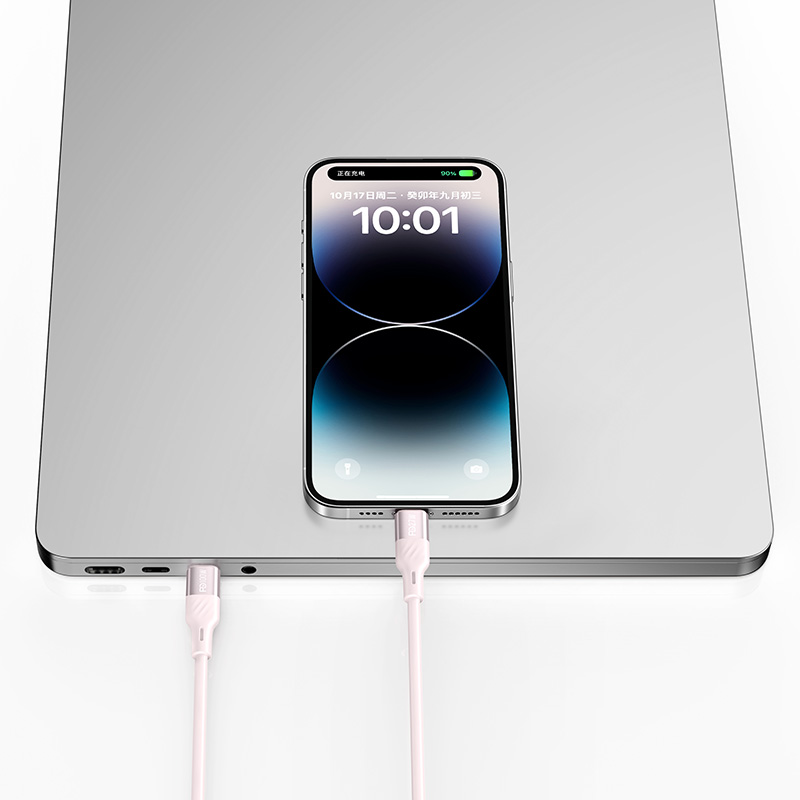 RECCI RS22CC - PD100W Fast Charging Silicone Data Cable C To C Hight Power Output 1.5M - White