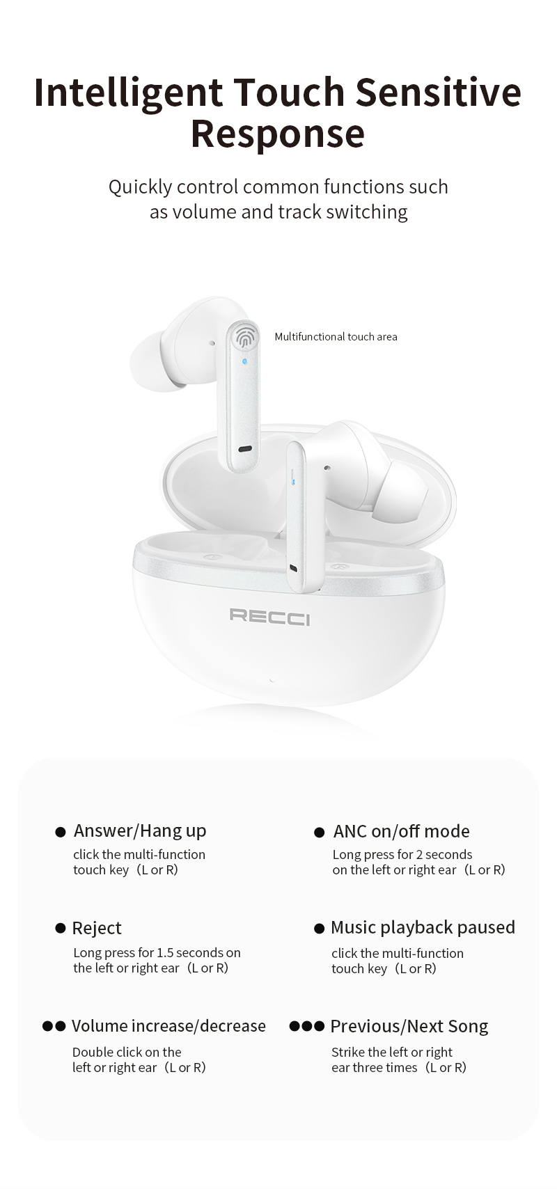 RECCI REP-W88 - TWS-ANC wireless earphone