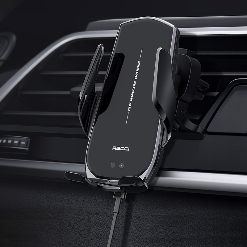 RECCI RHO-C27 -  Wireless Charging Car Holder 15W - BLACK