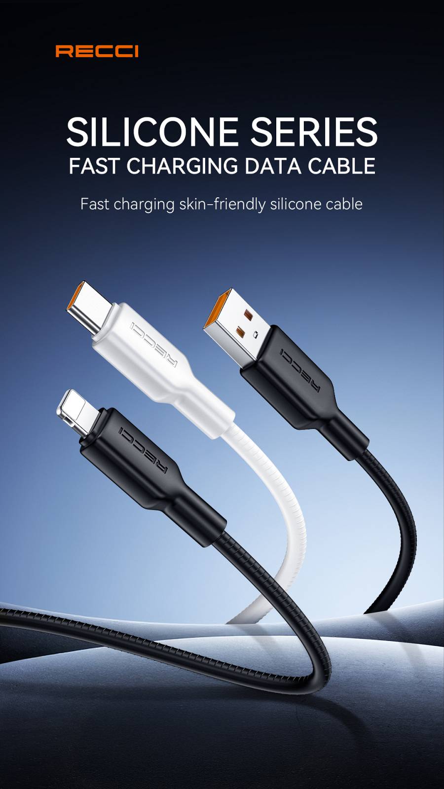 RECCI RS46CL - PD30W Fast Charging Type-C to Lightning Data Cable 1.2M - Black