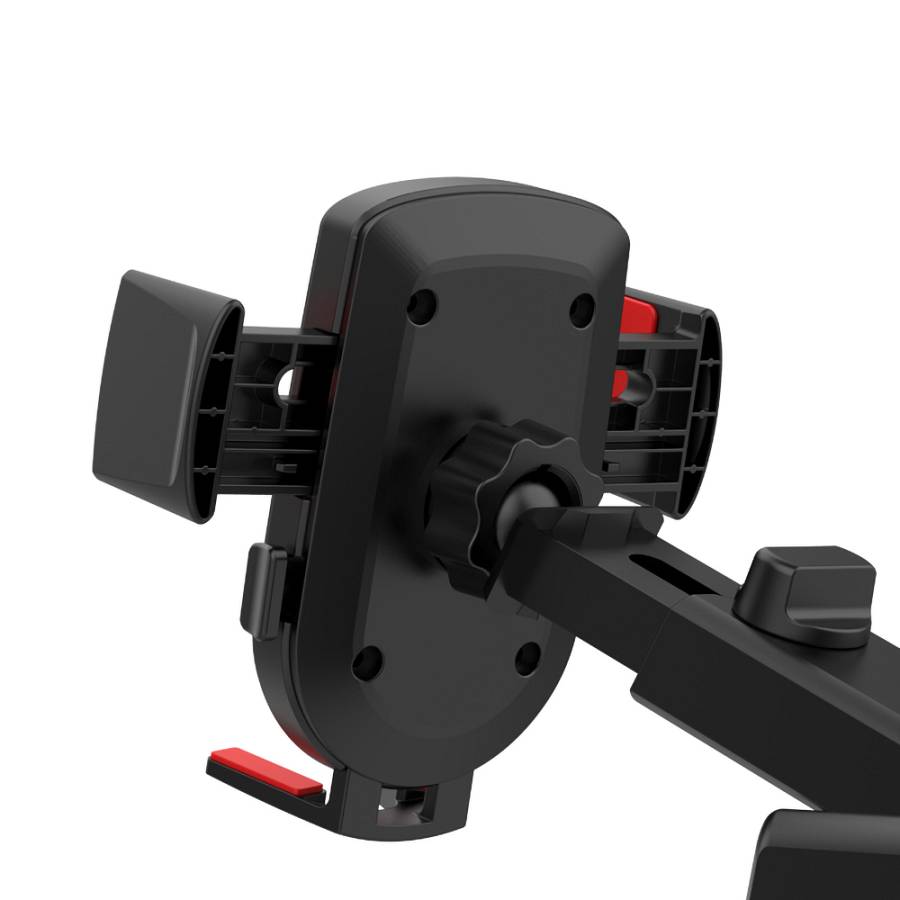 Recci RZ02 Automatic Mechanism Extendable Telescopic Suction Cup Design Car Phone Holder Black