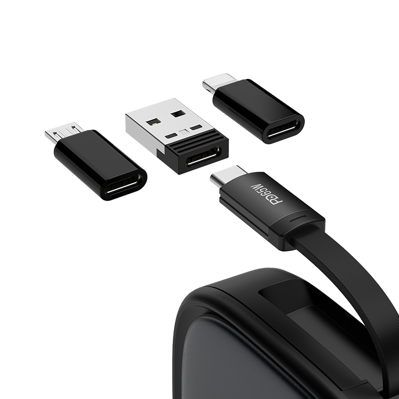 Recci RS36T Multifunction (5-in-1 ) PD65W Fast Charging DATA CABLE SET 5IN1 - Black
