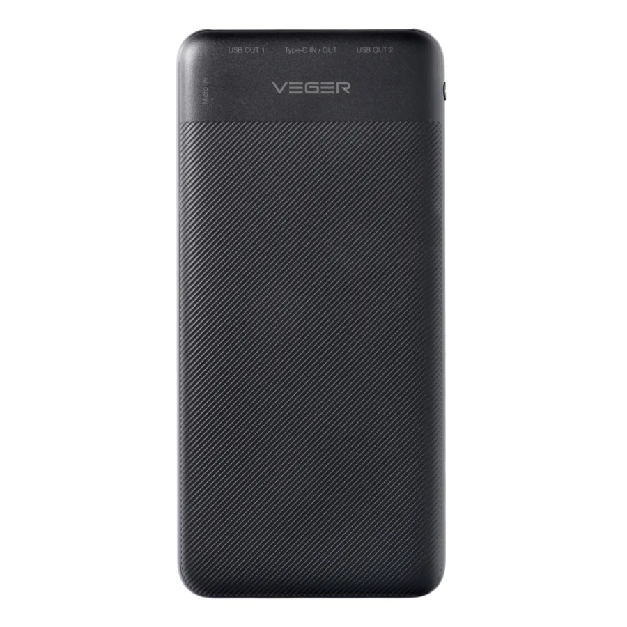 Veger A11S Power Bank 10000mAh 20W με 2 Θύρες USB-A και Θύρα USB-C Power Delivery / Quick Charge 3.0 Μαύρο