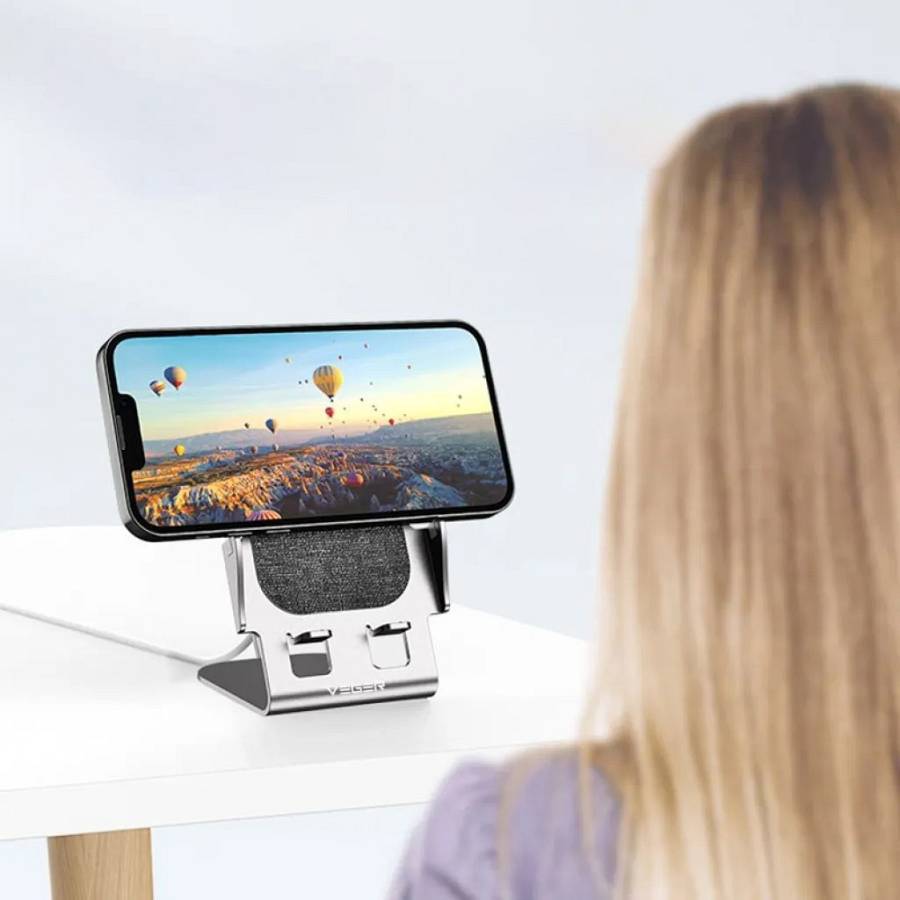 Veger Y53 Βάση Αλουμινίου Ασύρματης Φόρτισης Qi - 15W - Grey