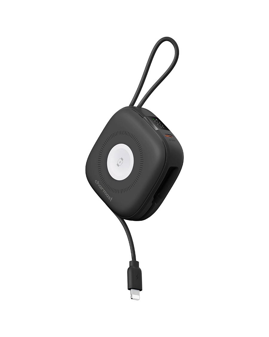 Charmast W1205 PD20W MagCore 3-in-1 Magnetic Wireless Fast Charging Power Bank - Black
