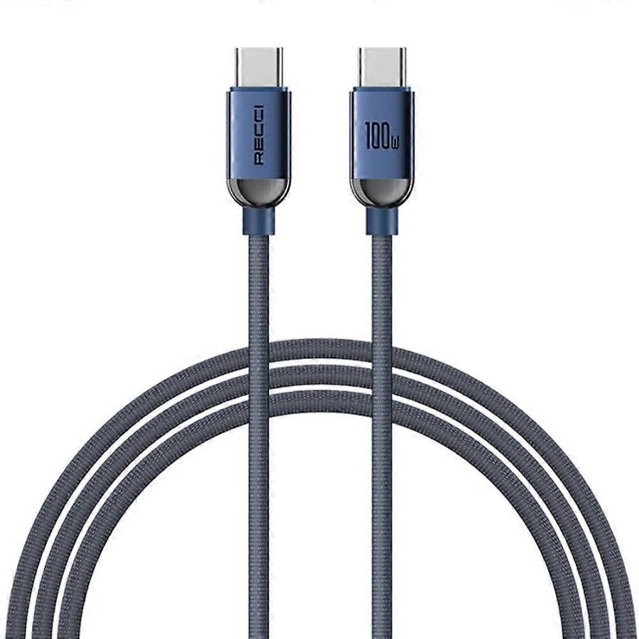 RECCI RS09CC - PD100W Type-C to Type-C Cable Braided Fast Charging Data Cord 120cm